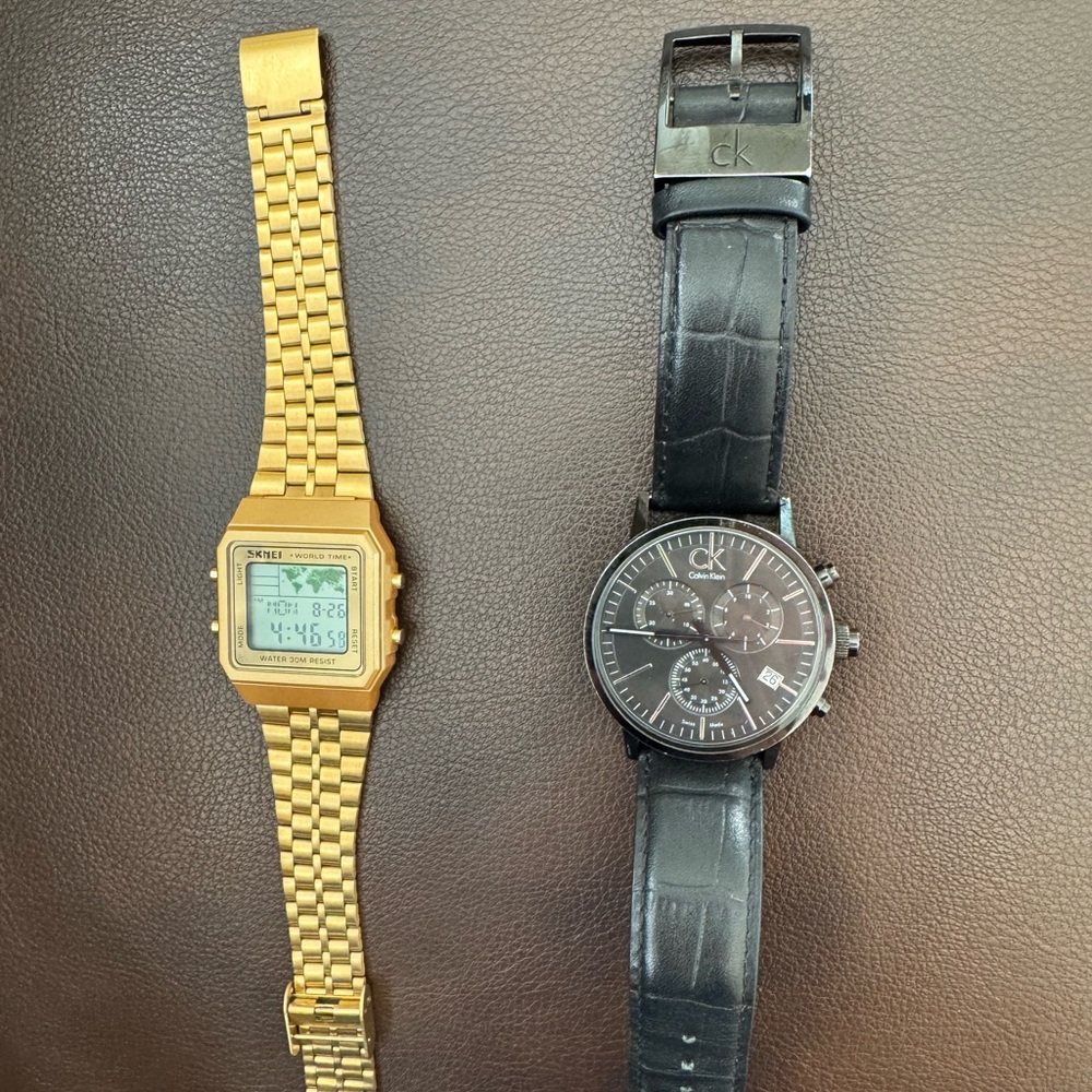 Calvin Klein watch, Skmei watch